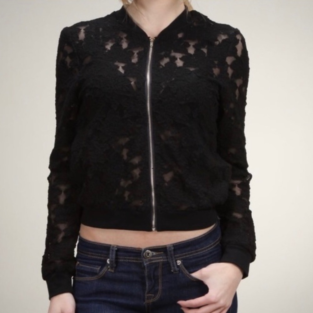 Lace Bomber Jacket